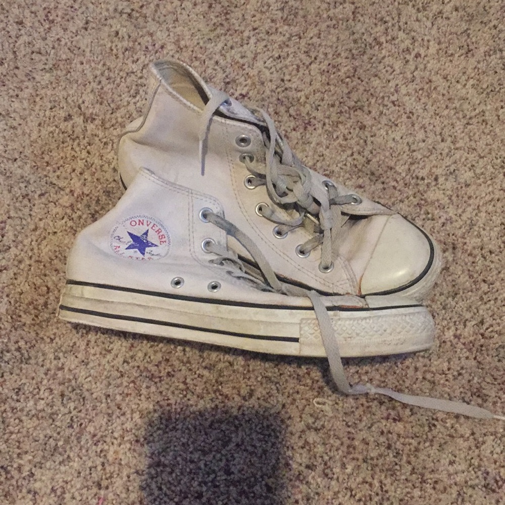 Leather converse high tops